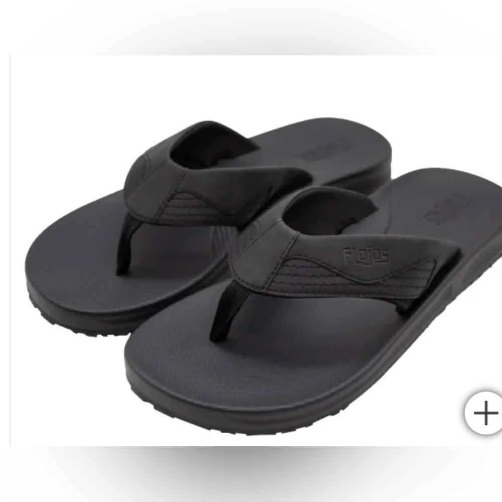 NWOT   Flojos Men's Memory Foam Sandals Flip-flops, Black